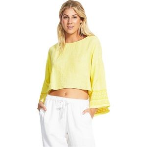 NWT Seafolly Bright Folk Embroidery Linen Top